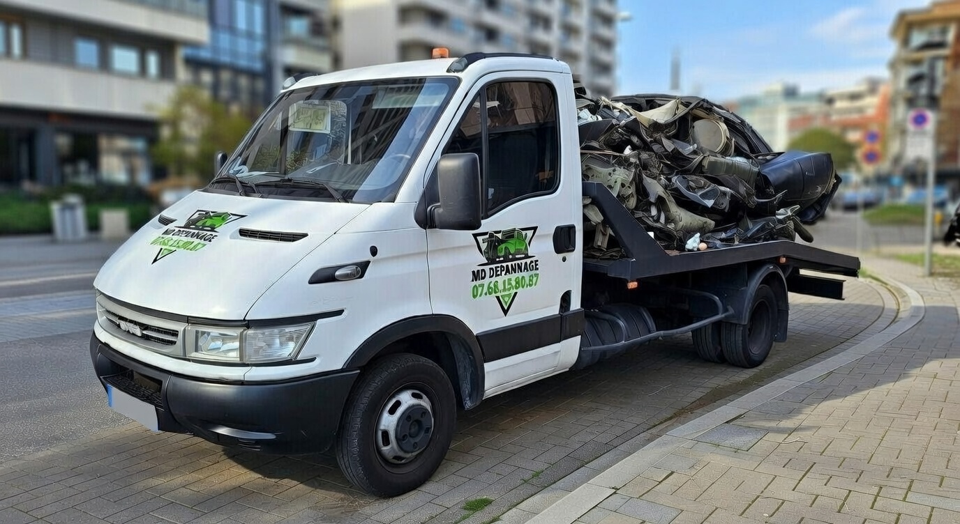Enlèvement épave gratuit Val de Marne - Service 100% gratuit MD DEPANNAGE 94 - Destruction agréée VHU